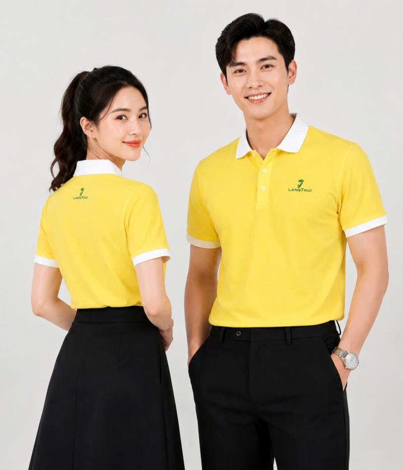 XU HƯỚNG ĐỒNG PHỤC POLO VÀNG PASTEL - CÙNG KHÁM PHÁ CHI TIẾT MẪU ÁO LÀNG 7 NÚI