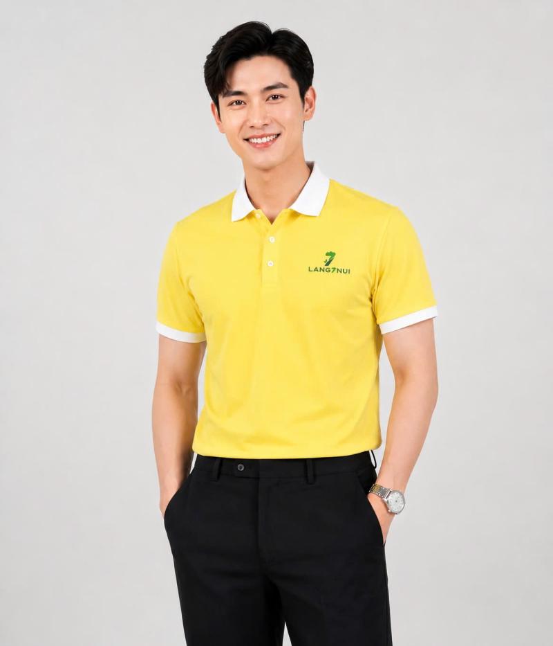 XU HƯỚNG ĐỒNG PHỤC POLO VÀNG PASTEL - CÙNG KHÁM PHÁ CHI TIẾT MẪU ÁO LÀNG 7 NÚI