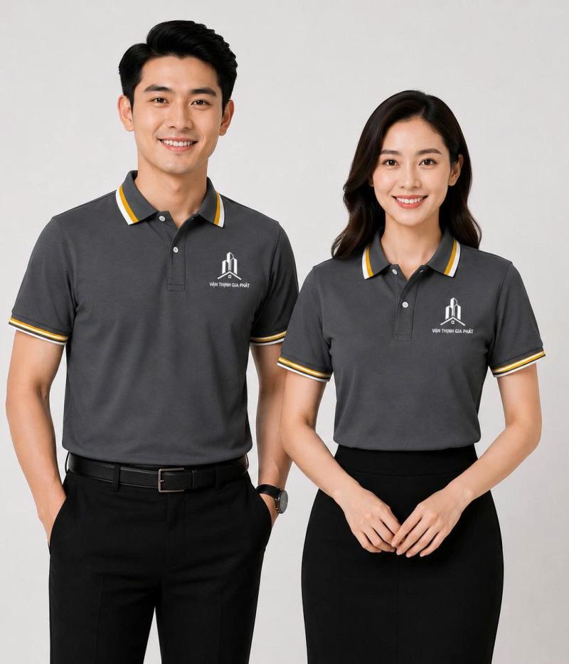 Áo Đồng Phục Màu Xám Đậm – Sự Lựa Chọn Tinh Tế Cho Doanh Nghiệp Hiện Đại