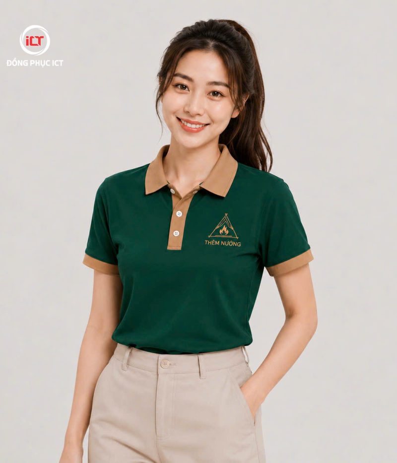 ÁO ĐỒNG PHỤC QUÁN ĂN ĐẸP – MẪU POLO THÈM NƯỚNG IN LOGO THEO YÊU CẦU