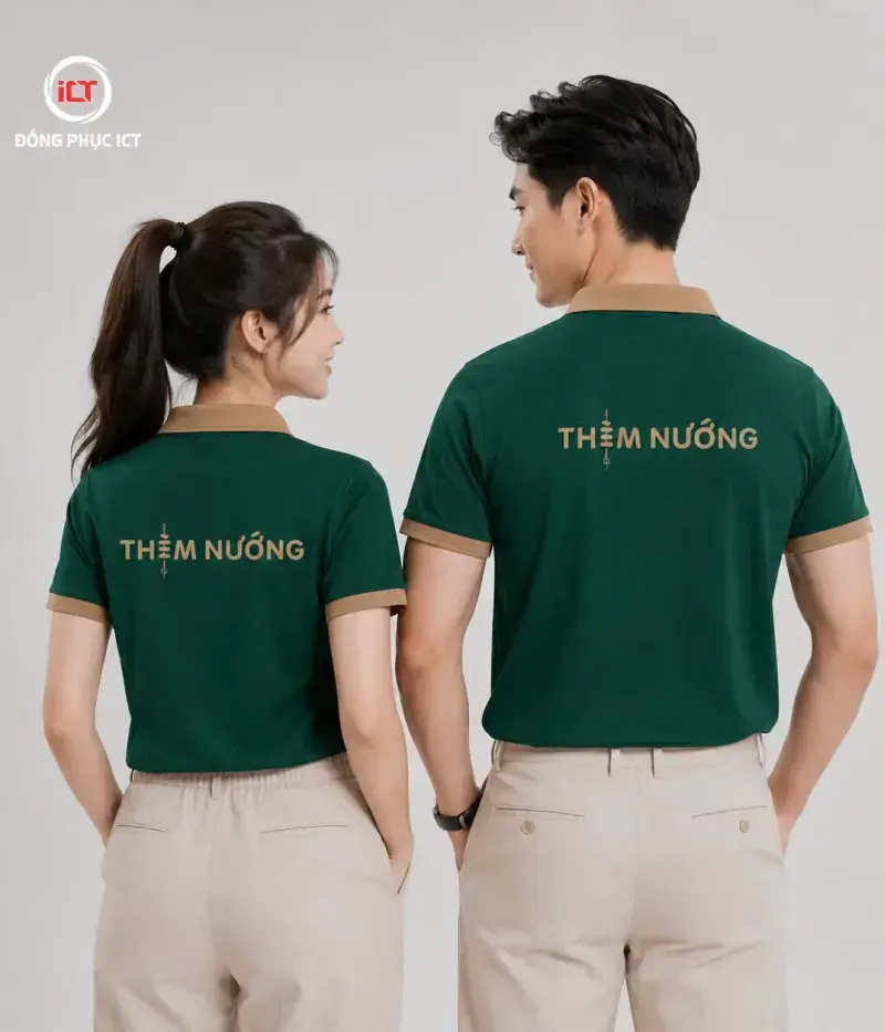 Áo Đồng Phục Quán Ăn Đẹp – Mẫu Polo Thèm Nướng In Logo Theo Yêu Cầu