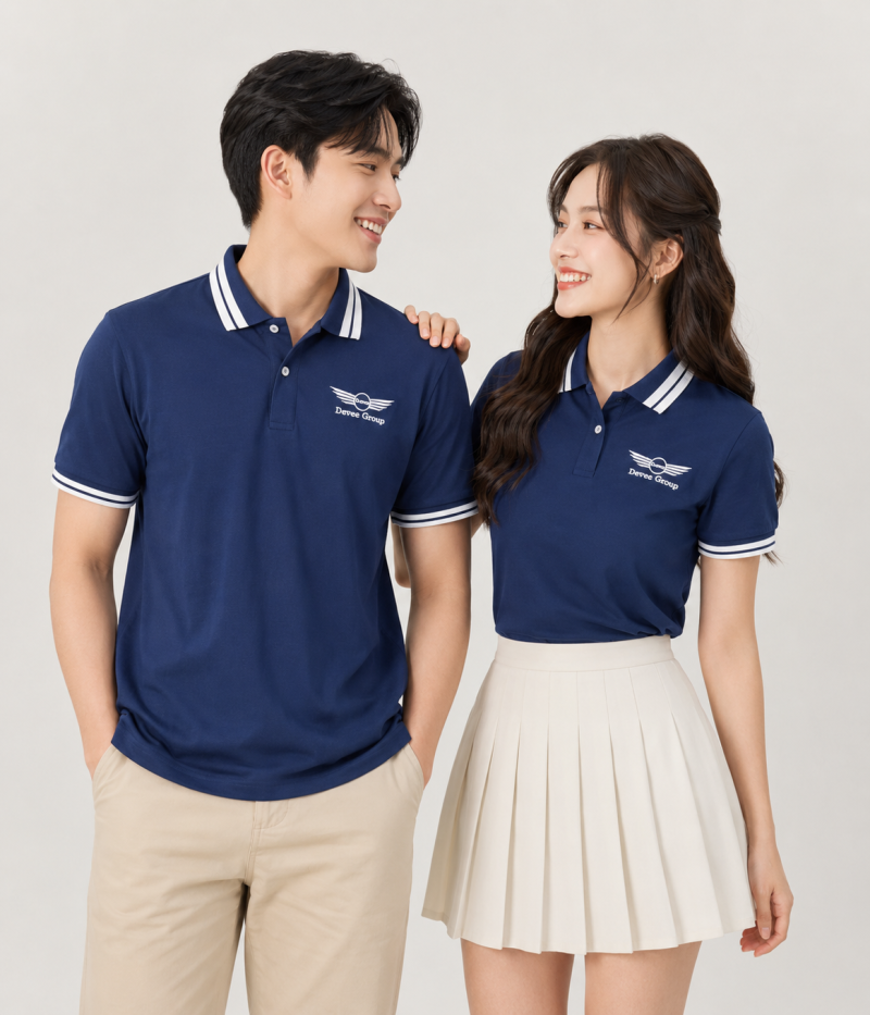 Áo Polo Đồng Phục Devee Group Cao Cấp, Thêu Logo Sắc Nét