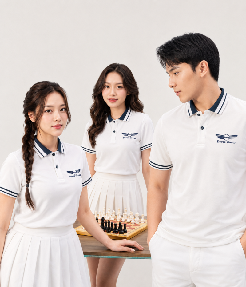 Áo Polo Đồng Phục Devee Group Cao Cấp, Thêu Logo Sắc Nét