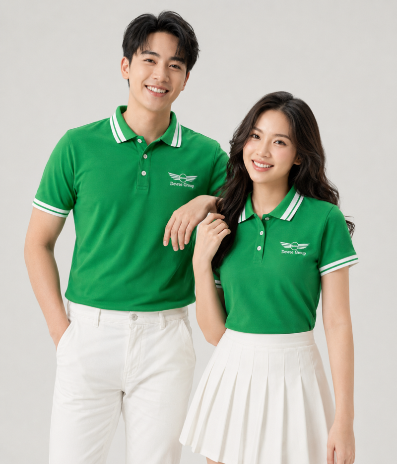 Áo Polo Đồng Phục Devee Group Cao Cấp, Thêu Logo Sắc Nét