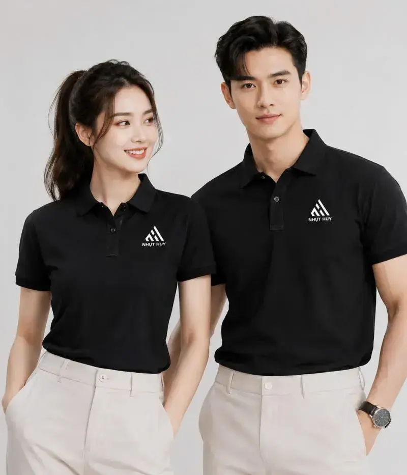 Áo Polo Đồng Phục Doanh Nghiệp Màu Đen – Sang Trọng & Chuyên Nghiệp