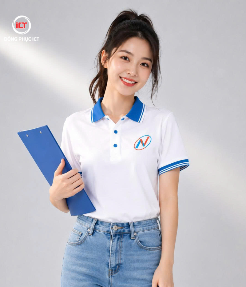 ÁO POLO ĐỒNG PHỤC NAVAVINA – THIẾT KẾ TRẺ TRUNG, IN LOGO NHIỆT THEO YÊU CẦU