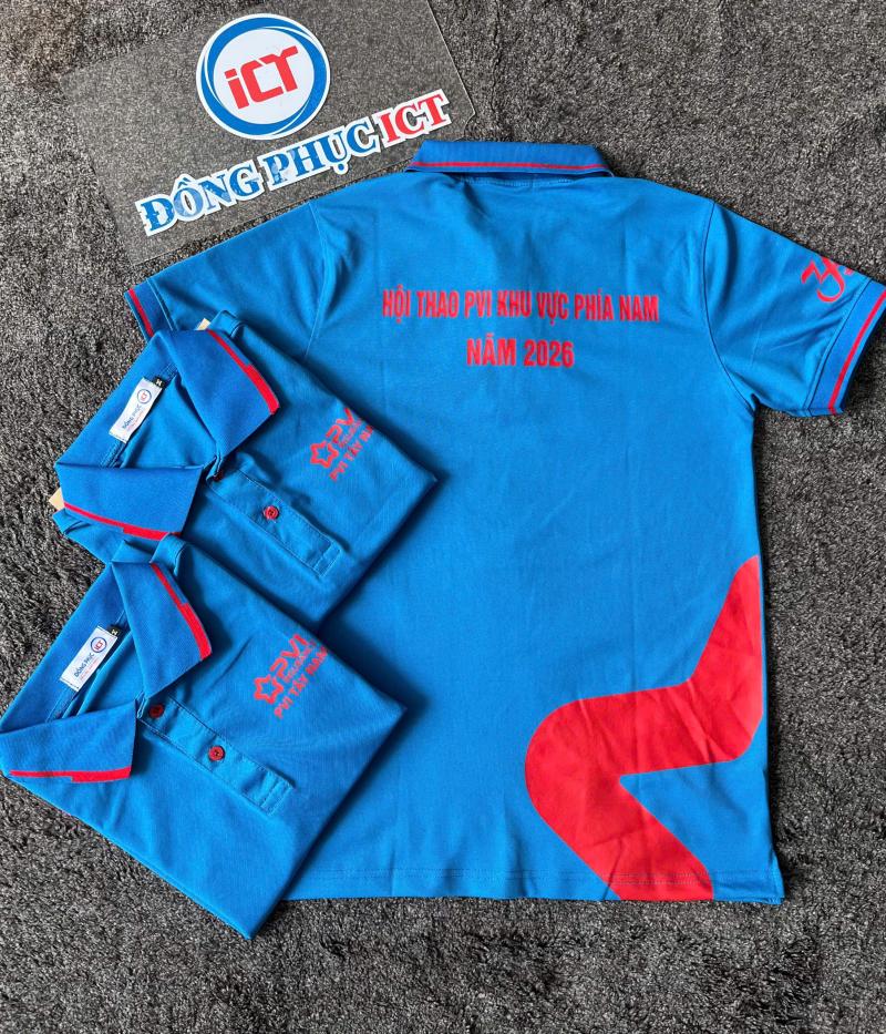 Áo Polo Đồng Phục PVI Tây Nam Cao Cấp – Thiết Kế Chuyên Nghiệp, In Logo Sắc Nét