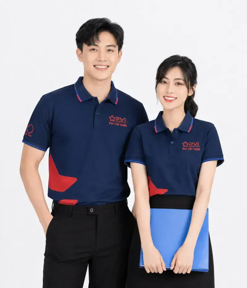 Áo Polo Đồng Phục PVI Tây Nam Cao Cấp – Thiết Kế Chuyên Nghiệp, In Logo Sắc Nét