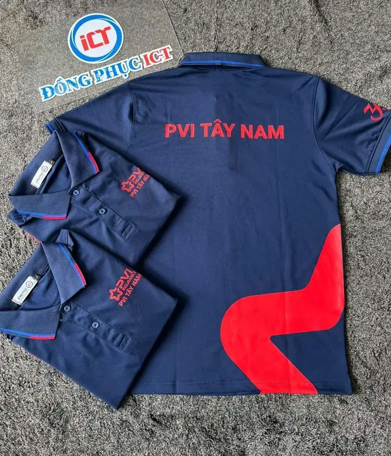 Áo Polo Đồng Phục PVI Tây Nam Cao Cấp – Thiết Kế Chuyên Nghiệp, In Logo Sắc Nét