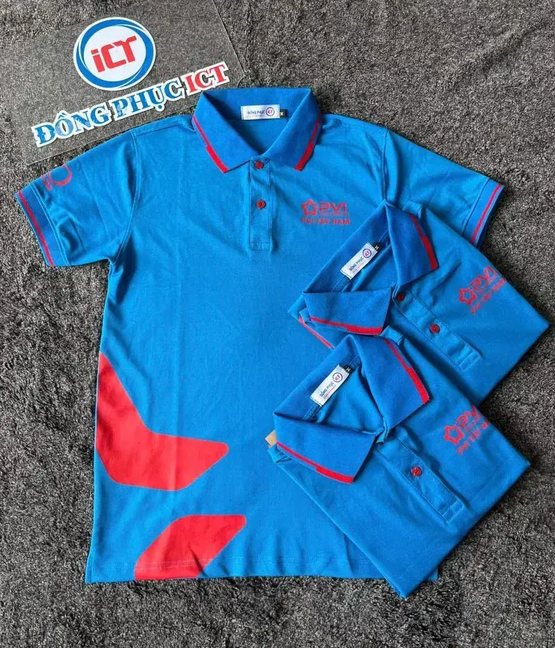 Áo Polo Đồng Phục PVI Tây Nam Cao Cấp – Thiết Kế Chuyên Nghiệp, In Logo Sắc Nét