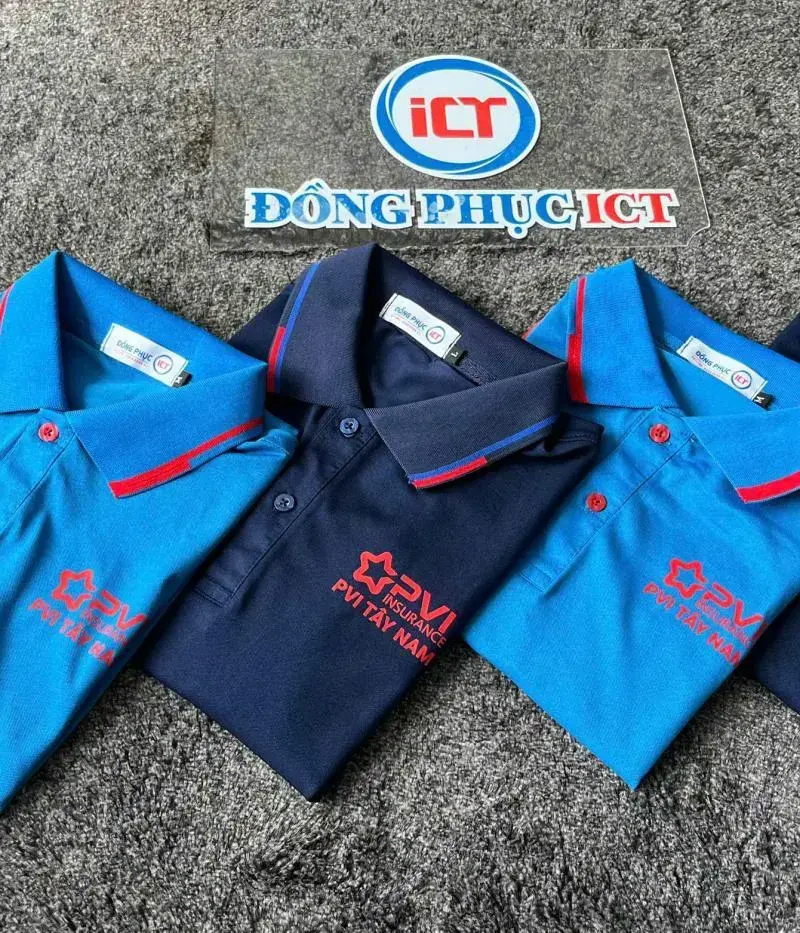 Áo Polo Đồng Phục PVI Tây Nam Cao Cấp – Thiết Kế Chuyên Nghiệp, In Logo Sắc Nét