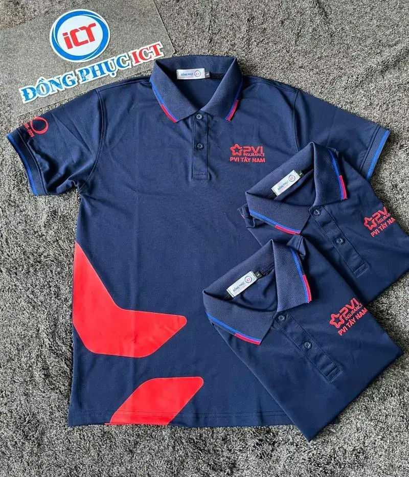 Áo Polo Đồng Phục PVI Tây Nam Cao Cấp – Thiết Kế Chuyên Nghiệp, In Logo Sắc Nét