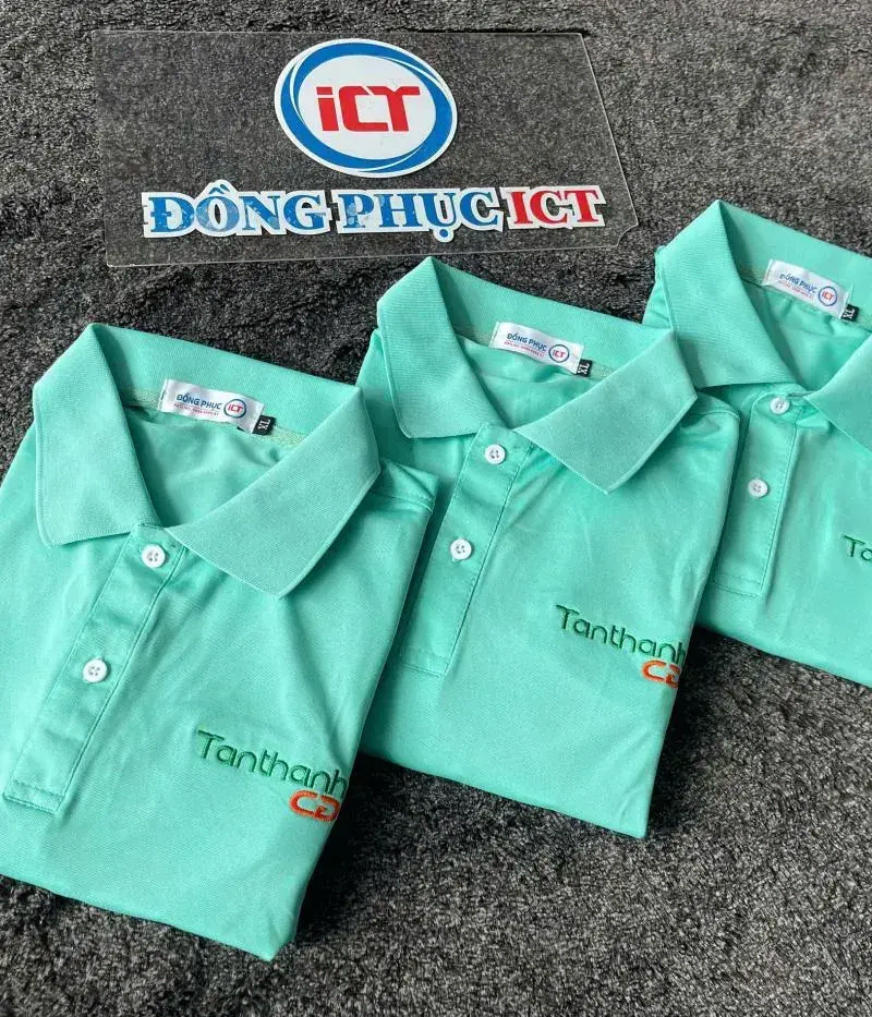 Áo Polo Đồng Phục Tân Thành CĐ Xanh Ngọc – May Theo Yêu Cầu Cho Doanh Nghiệp