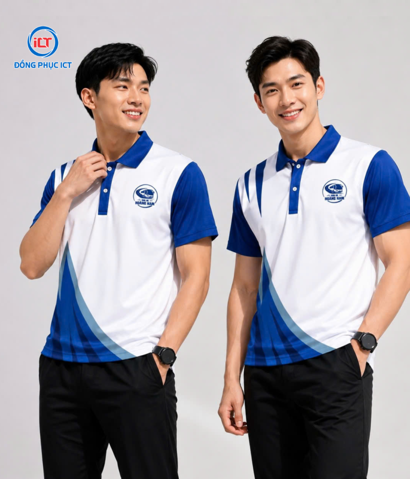 ÁO POLO NHÀ XE HOÀNG NAM – THIẾT KẾ HỌA TIẾT IN CHUYỂN NHIỆT ĐẸP, VẢI CÁ SẤU POLY