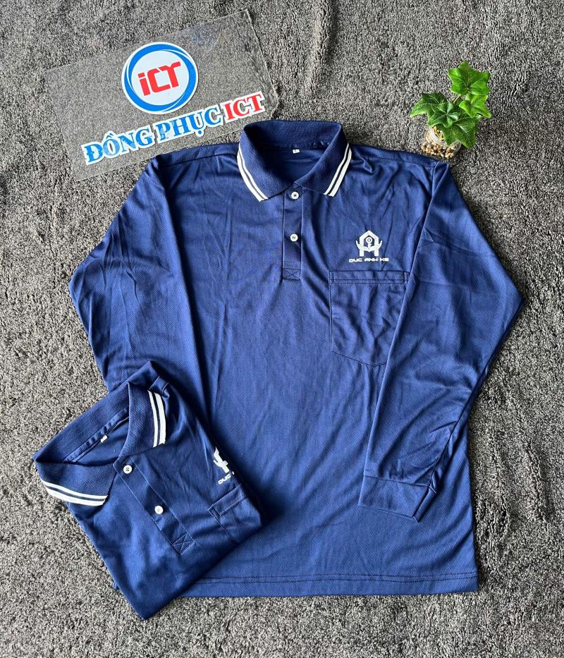Áo Thun Mè Tay Dài Cho Thợ Xây Dựng – In Logo Xây Dựng Đức Anh KG Sắc Nét