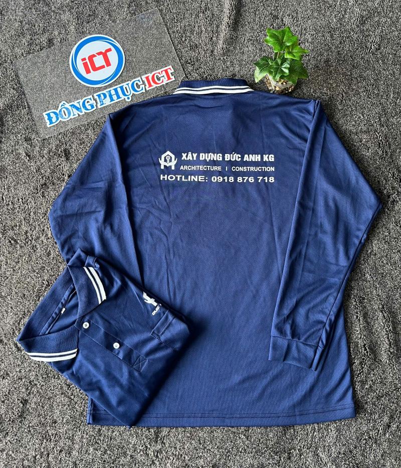 Áo Thun Mè Tay Dài Cho Thợ Xây Dựng – In Logo Xây Dựng Đức Anh KG Sắc Nét