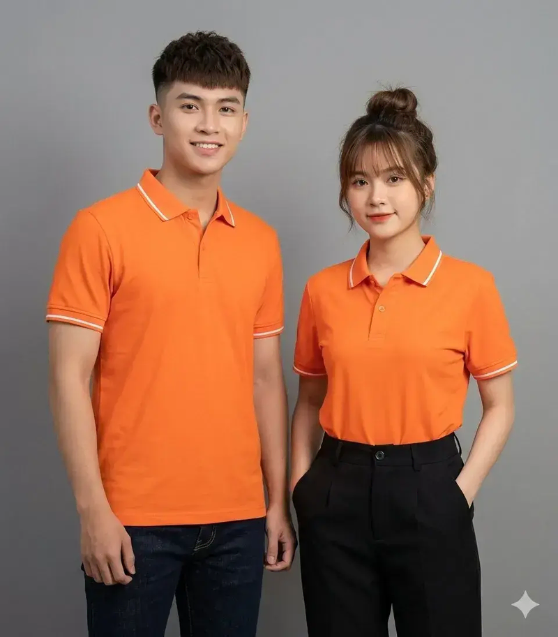 Áo thun polo màu cam