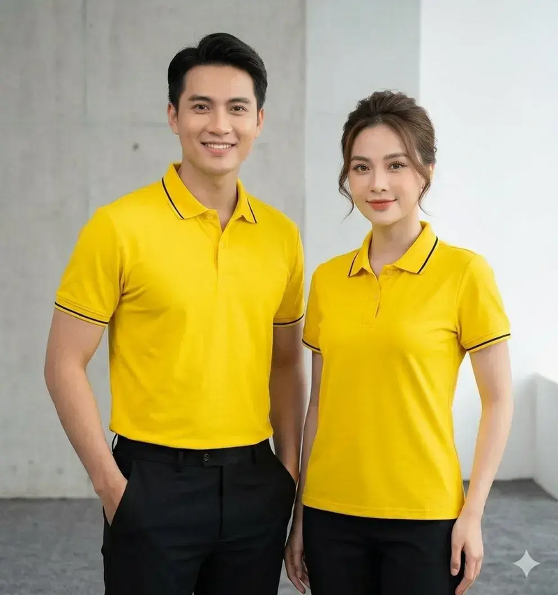 Áo thun polo màu vàng 