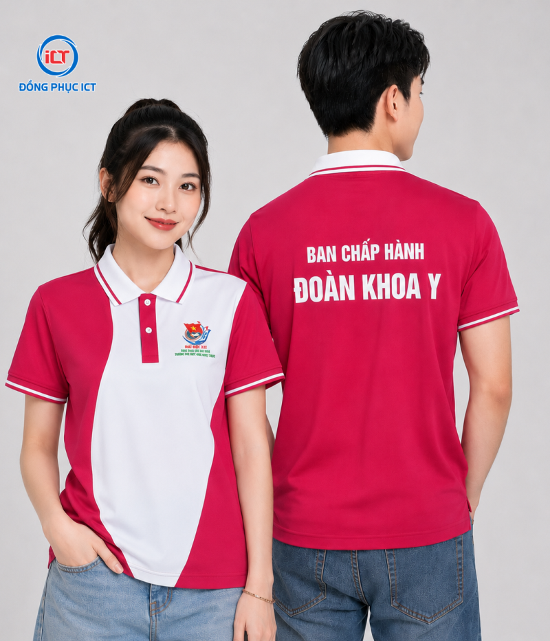 Đồng phục Đoàn Khoa Y màu đỏ đô phối trắng – Thiết kế trẻ trung, nổi bật