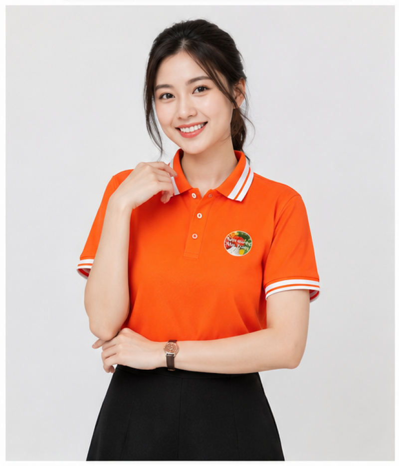 Đồng Phục Polo Cam Nổi Bật – Mẫu Áo NEM NƯỚNG NHA TRANG Trẻ Trung & Thu Hút