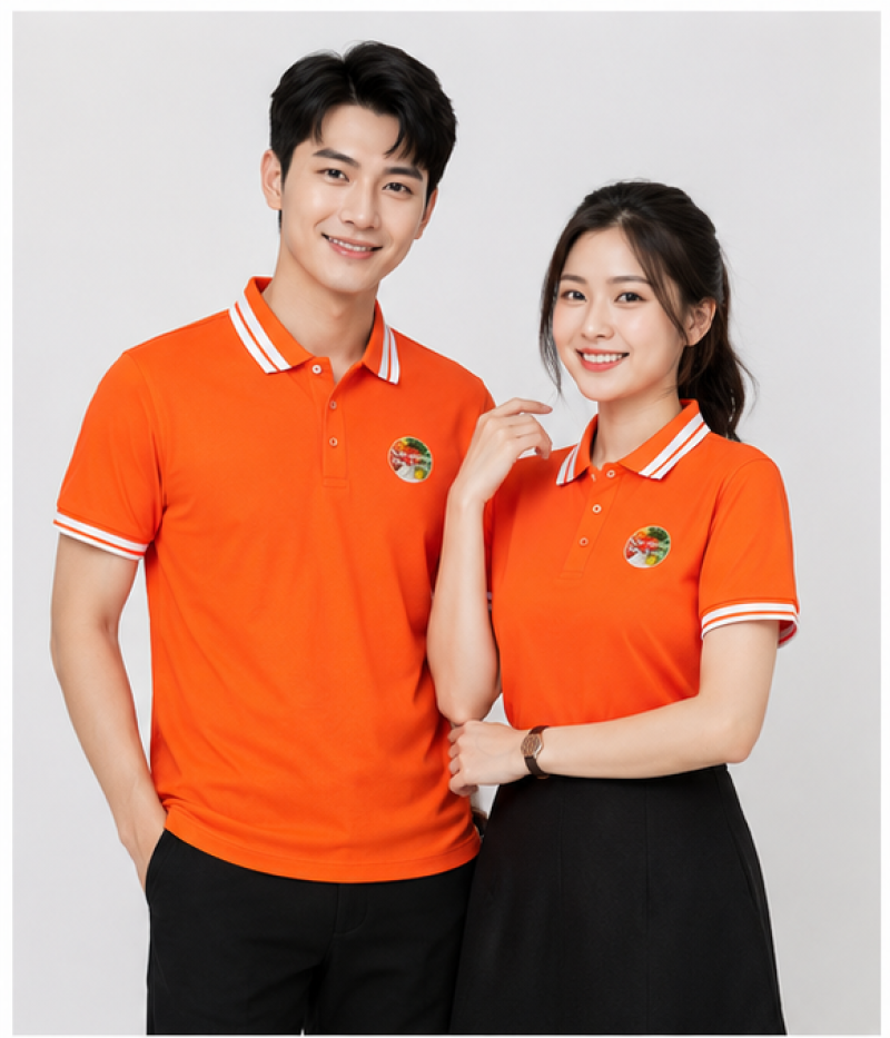 Đồng Phục Polo Cam Nổi Bật – Mẫu Áo NEM NƯỚNG NHA TRANG Trẻ Trung & Thu Hút