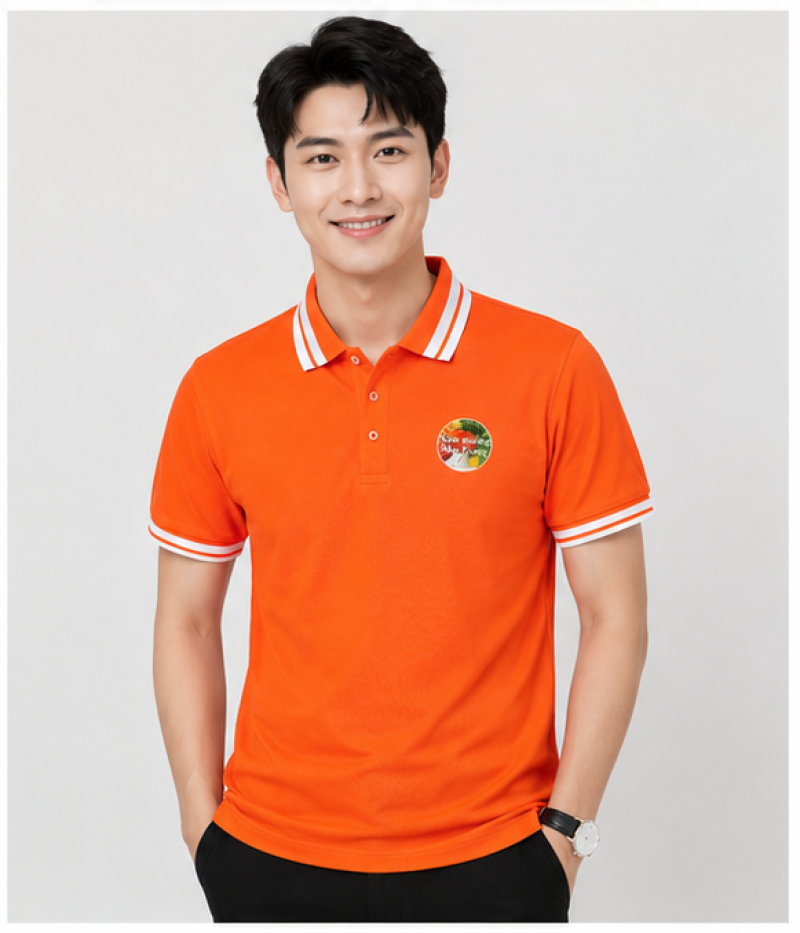 Đồng Phục Polo Cam Nổi Bật – Mẫu Áo NEM NƯỚNG NHA TRANG Trẻ Trung & Thu Hút