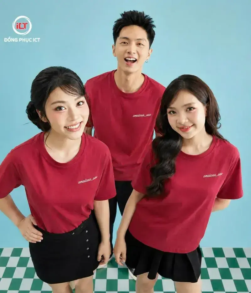 Mẫu Áo Cổ Tròn Nhóm Đẹp – Vải Cotton 100%, In Nhanh Theo Yêu Cầu