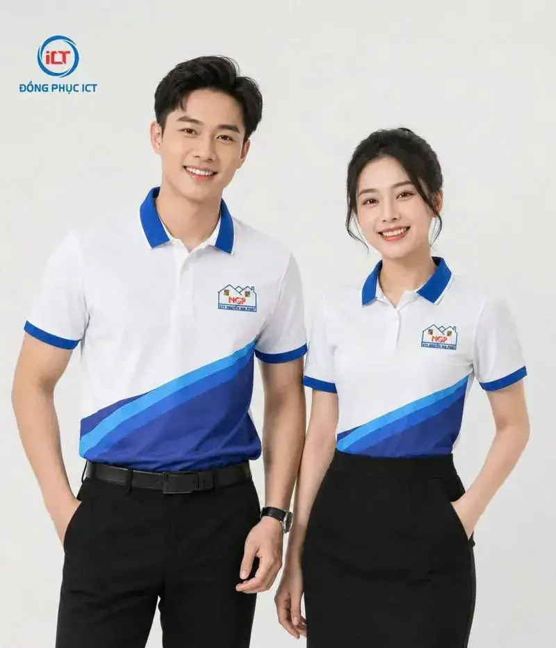 Mẫu Áo Polo Đồng Phục Công Ty Xây Dựng – In Full Họa Tiết 2 Thân, Thiết Kế Theo Yêu Cầu