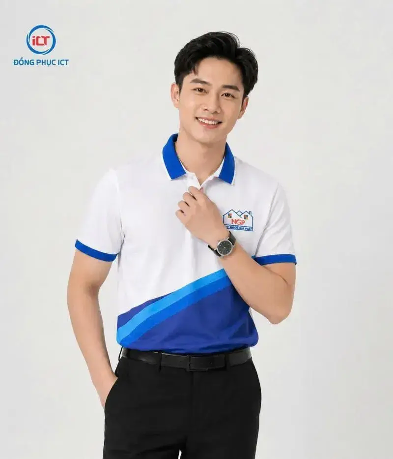 Mẫu Áo Polo Đồng Phục Công Ty Xây Dựng – In Full Họa Tiết 2 Thân, Thiết Kế Theo Yêu Cầu