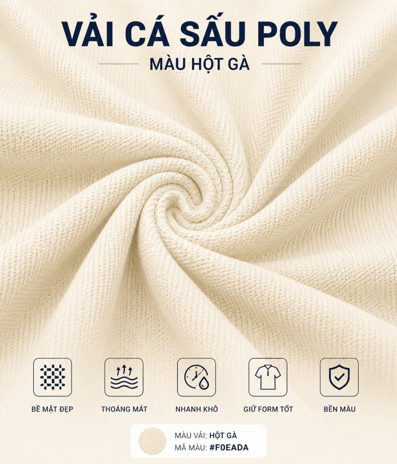 MẪU ÁO POLO ĐỒNG PHỤC QUÁN CÀ PHÊ – MÀU HỘT GÀ, IN LOGO THEO YÊU CẦU