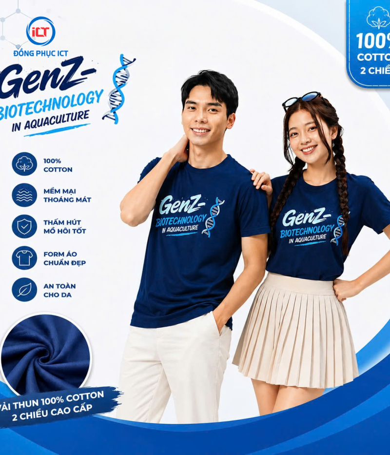 MẪU ÁO THUN ĐỒNG PHỤC COTTON 100% – GENZ BIOTECHNOLOGY