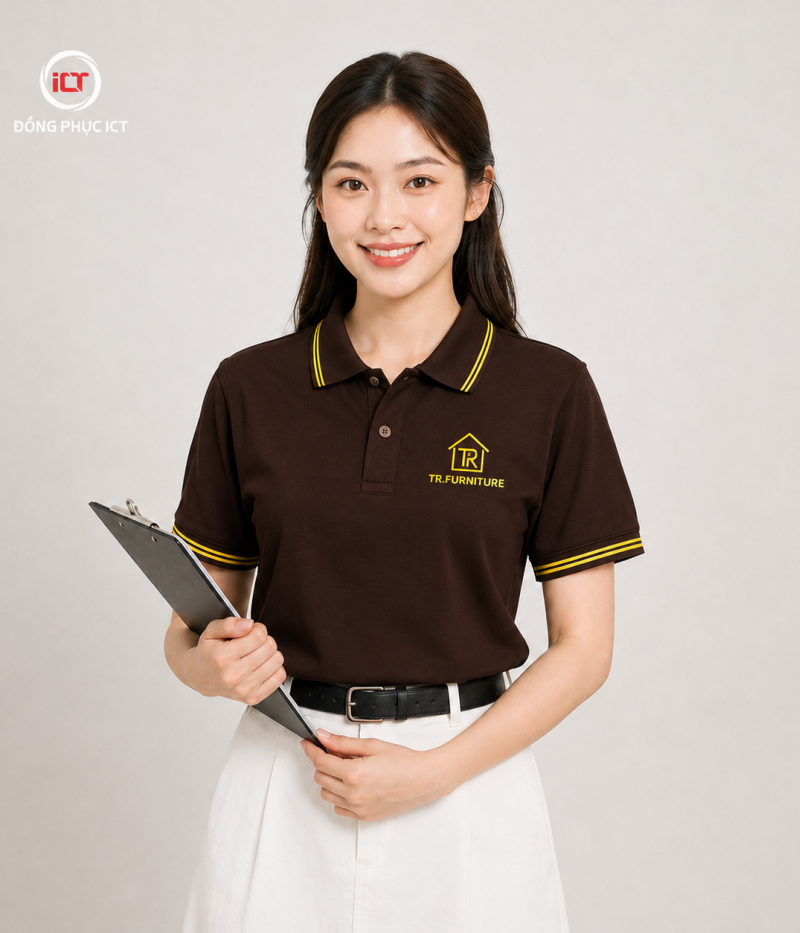 MAY ĐỒNG PHỤC CÔNG TY NỘI THẤT IN LOGO THEO YÊU CẦU