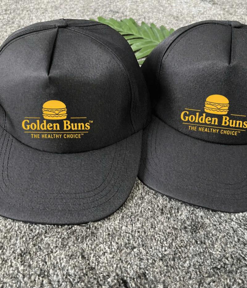 Set Đồng Phục Quán Ăn Cần Thơ – Áo thun & nón Golden Buns chuẩn gu F&B