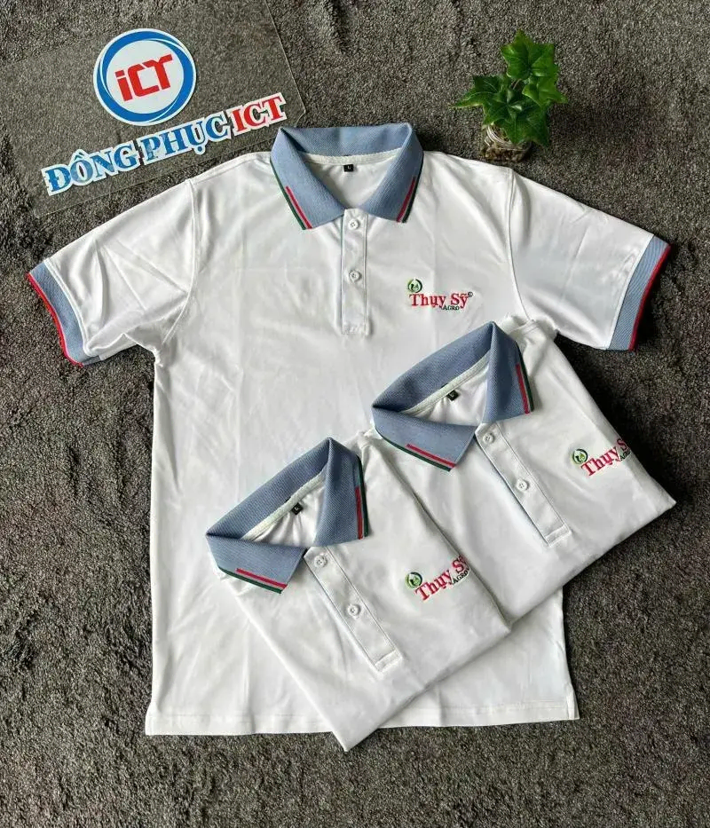 Top mẫu áo đồng phục trắng phối bo trẻ trung- năng động