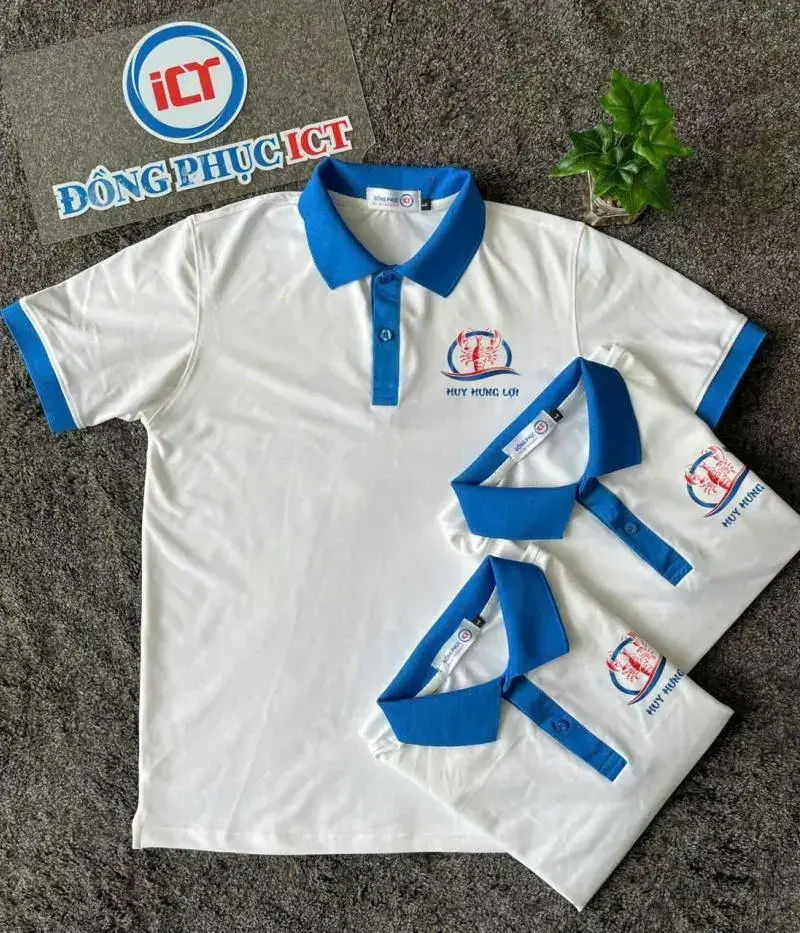 Top mẫu áo đồng phục trắng phối bo trẻ trung- năng động