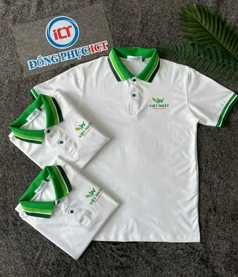 Top mẫu áo đồng phục trắng phối bo trẻ trung- năng động